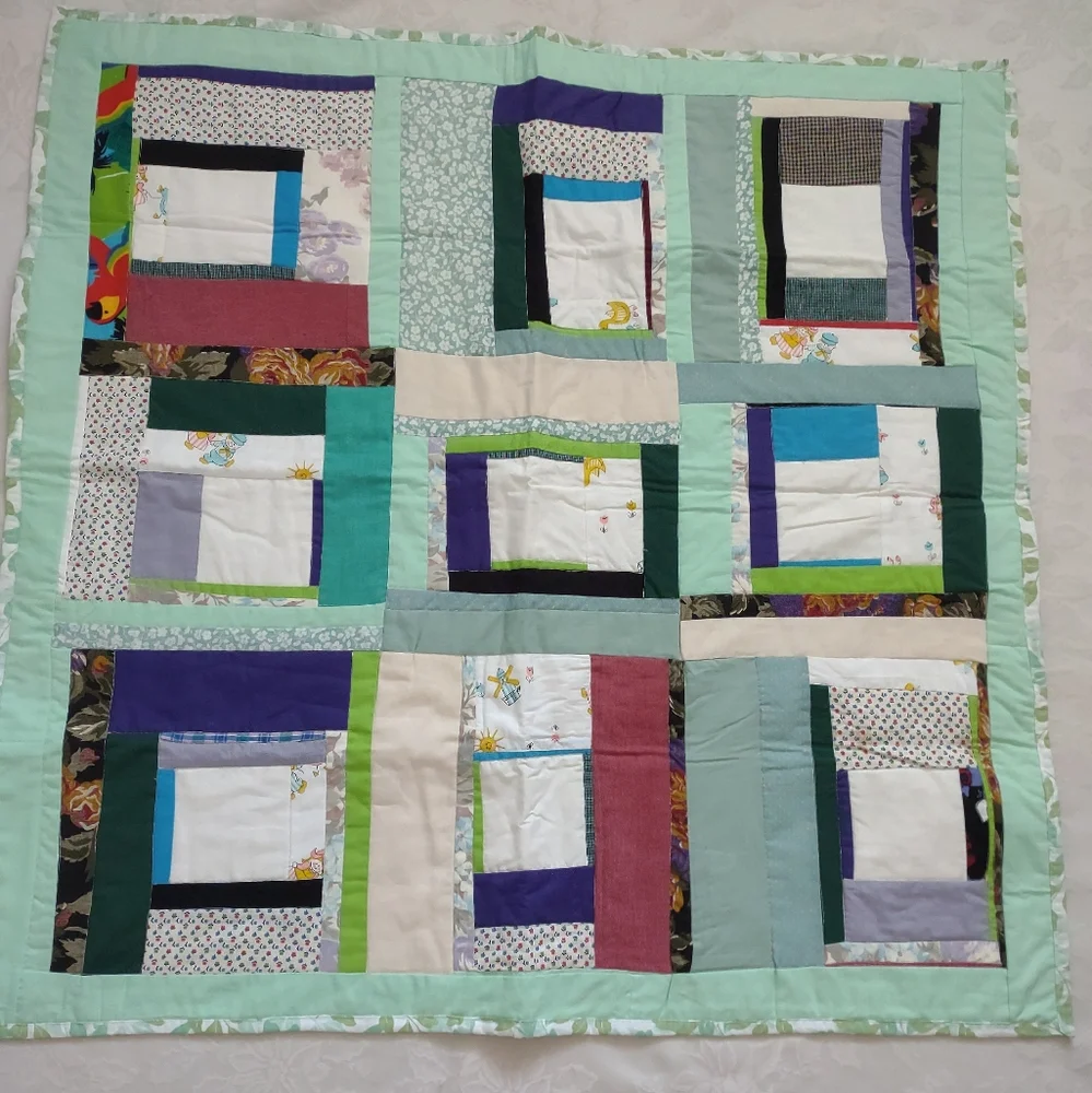 Quilt Patchwork Various Shapes Colors Handmade